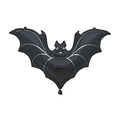 Image of Unique 23658 Giant Foil Black Bat Balloon 81 cm Halloween Party 1 Count (Pack of 1)