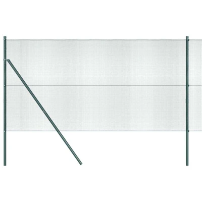 Image of vidaXL Fence Post Set of 2 Green Metal 10 x 1 m Durable