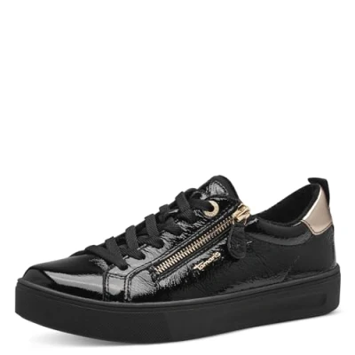 Image of Tamaris Comfort 8 83707 42 Women&#039;s Low Trainers Sneaker Shoes, Black (Black Patent), 6 UK