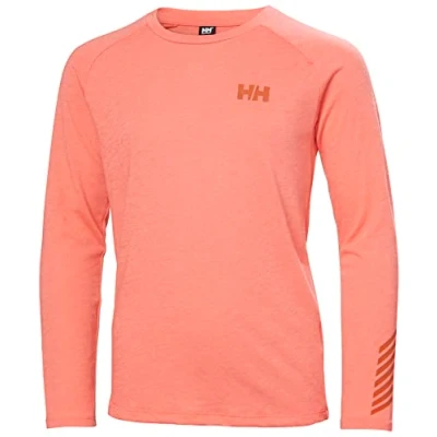 Image of Helly Hansen Unisex Kids Jr Loen Tech Ls Top Shirt, Peach Echo, 16 Years UK