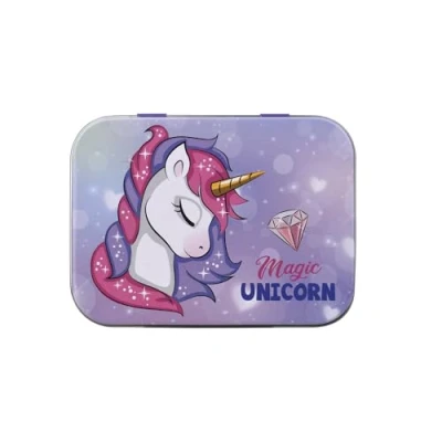 Image of Unicorn Glitter Platers in Metal Tin Box, Two Sizes with Cute Design, Easy Removal &amp; Skin Friendly, Breathable Adhesive, 24 Plasters