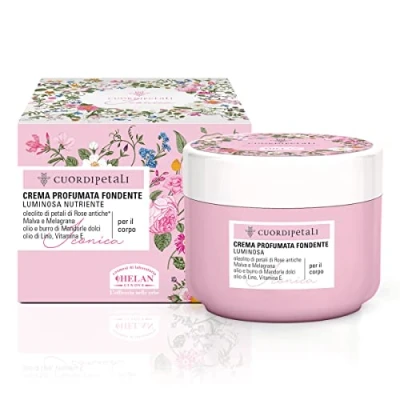 Image of Helan Cuor di Petali Nourishing, Scented Body Cream with Vitamin E, Sweet Almond Oil, Ancient Rose Petals Non Greasy, Melting, Gentle Moisturiser Softening, Silky Effect Made in Italy 200ml