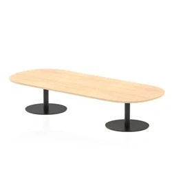 Image of Italia 2400mm Boardroom Coffee Table Maple Top 475mm High Black Leg
