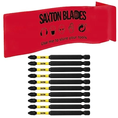 Image of 10 x Saxton PZ2 89mm Long Magnetic Impact Duty Screwdriver Pozidrive Drill Driver Bits for Dewalt Milwaukee Bosch Makita etc