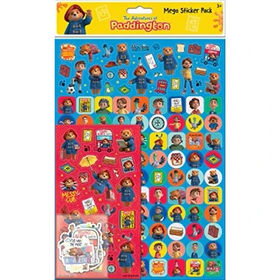 Image of Paper Projects 01.70.22.028 Adventures of Paddington Mega Sticker Pack Official Licensed Product Reusable on Non Porous Surfaces, Multicoloured, 35cm x 23cm