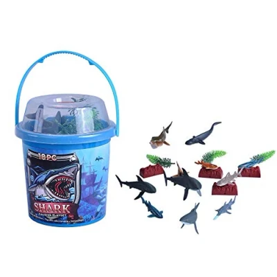 Image of Wild Republic 23158 Hai Sharks, Figurine Playset, Adventure Bucket, 20 cm, 18 Pieces, Multi