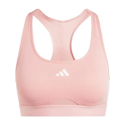 Image of adidas Performance Powerreact BRA Medium support sports bra, Women&#039;s, Size: Large, Semi pink spark