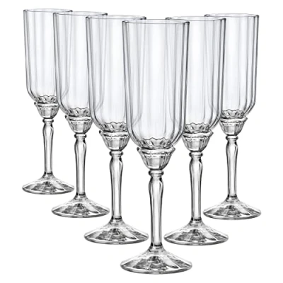 Image of 6x Clear 210ml Florian Champagne Flutes By Bormioli Rocco