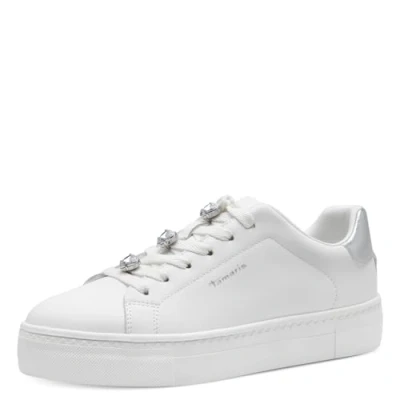 Image of Tamaris Women&#039;s 1 23783 44 Lace up, White, 3.5 UK