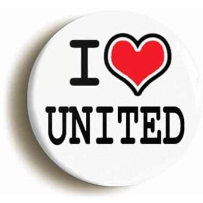 Image of Ozorath I Heart Love United Button Badge (1inch / 25mm diameter)