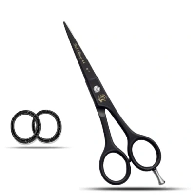 Image of Professional Hairdressing Scissors Barber Salon Hair Cutting Sharp Razor Shear (Black 5&quot;)