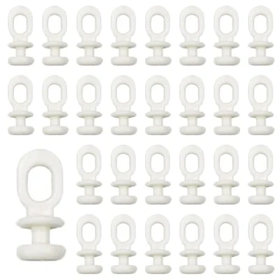 Image of RXKFIGX 100Pcs Curtain Track Gliders Hooks White Multi Use Plastic Rail Slider Rollers Wheel for Window Door Bathroom Caravan