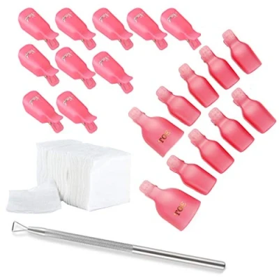 Image of JZK 10x Finger Nail Clips + Toe 200x Cotton Pads 1x polish Remover Tool set kit For Acrylic UV Gel