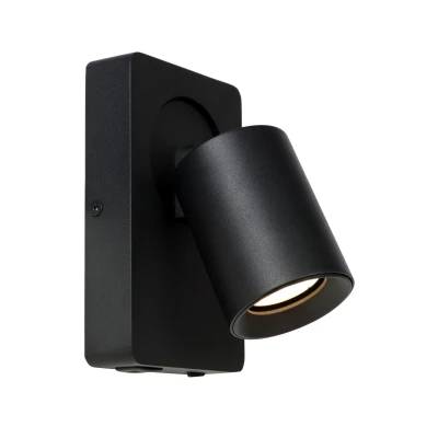 Image of Nigel Modern Wall Spotlight LED Dim. GU10 1x5W 3000K With USB charging point Black