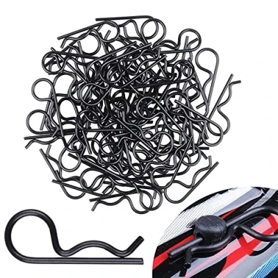 Image of MMOBIEL 50 Pcs Universal RC Body Clips Flat R Pins for 1/10th 1/12th Parts Car / Off Road Buggy Truck Shell Black