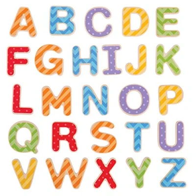 Image of Bigjigs Toys Educational Wooden Magnetic Letters Uppercase