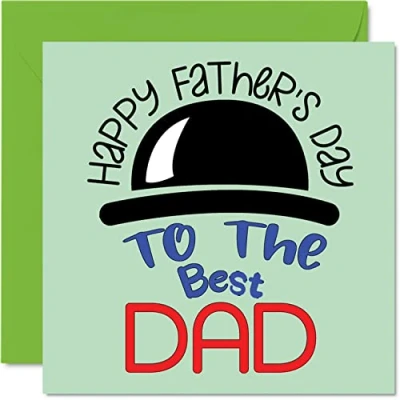 Image of Heartfelt Fathers Day Cards for Dad To The Best Sentimental Happy Card from Son Daughter, 145mm x Father&#039;s Greeting Gift Daddy Papa Father