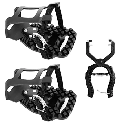 Image of Venzo Compatible with Peloton Bike and Bike+ Pedal Toe Clips Cage Creative Removal Tool Set Indoor Exercise Adapters Look Delta Pedals