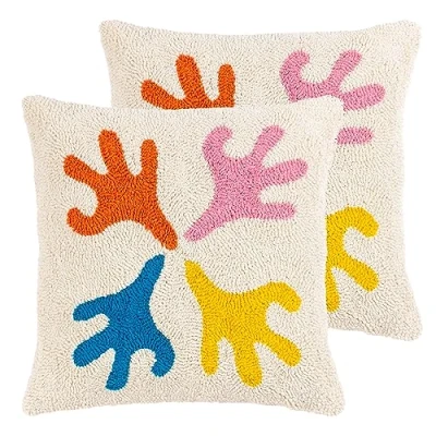 Image of Heya Home Oceana Feather Filled Cushions Twin Pack, Multicolour, 45 x 45cm