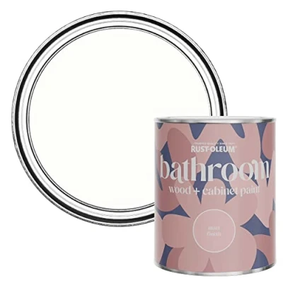 Image of Rust Oleum WHITE Moisture Resistant Bathroom Wood and Cabinet Paint in Matt Finish CHALK 750ML