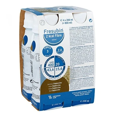 Image of Fresenius Kabi FRESUBIN 2 KCAL Fibre Drink Cappuccino Water Bottle, 200 ML, 1er Pack (1 x 2.75 kg 4)