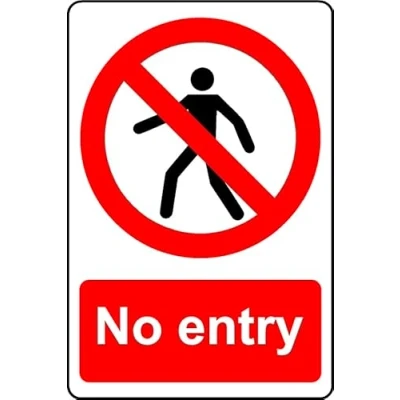Image of No Entry Safety Sign 3mm Aluminium (300mm x 200mm)