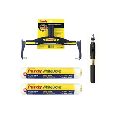 Image of Purdy White Dove 4pce Complete Roller System Kit 12&quot; Rollers Adjustable Frame + Pole