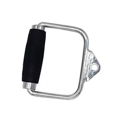 Image of Deluxe LAT Pull Down Bar Strength Training Double D Handle Tricep V Shaped Press with Rubber (Single D)