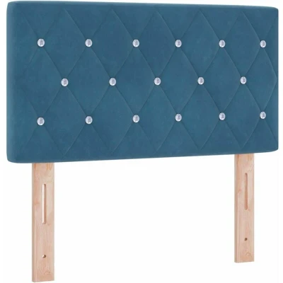 Image of vidaXL LED Headboard Crystal Button Tufted Dark Blue 80 cm Velvet