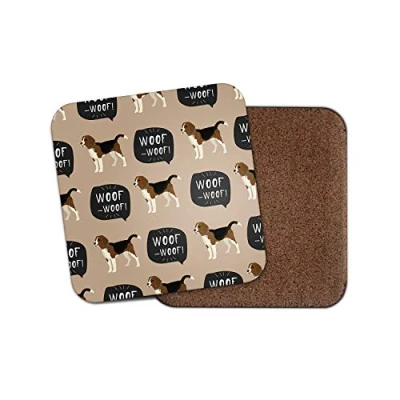 Image of 1 x Beagle Dog Coaster Woof Puppy Dogs Cute Pattern Pets Animal Mum #15297