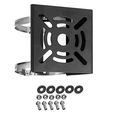 Image of WiTi Universal Vertical Pole Mount for Security Camera, Solid Metal Mounting Corner Bracket with 2 Loops, Suitable CCTV Cameras LED Wall/Stage Lights, Solar Panels
