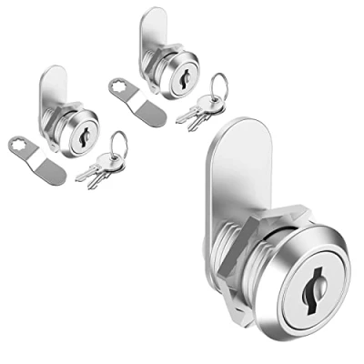 Image of inBovoga 2 Pack Cabinet Locks with Keys, 5/8&quot; Cam Lock Keyed Alike, Mailbox Replacement Secure File Drawer Tool Box RV Door, Zinc Alloy