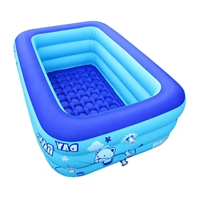 Image of Inflatable Paddling Pools Rectangular Pool Swimming Kids Toddlers Adult Hot bathtub with Electric Pump (M)