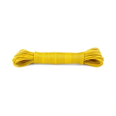 Image of IDEA HOME Washing Line Rope 20m Clothes Lines for Outside Heavy Duty Plastic Outdoor Robust made of Polyester Core and Coating, Yellow