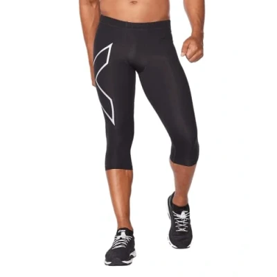 Image of 2XU Men&#039;s Core Compression 3/4 Tights, Black/Silver, S