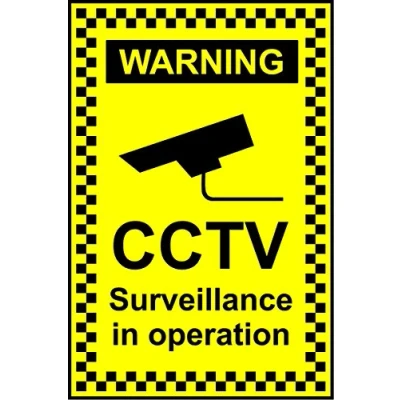 Image of CCTV Surveillance in Operation Safety Sign Self adhesive sticker 300mm x 200mm