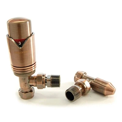Image of Wave TRV angled wheelhead &amp; lockshield Antique Copper
