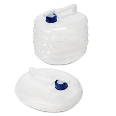 Image of Bramble 5 Litre Collapsible Folding Plastic Water Tank Carrier (2 Pack) BPA Free Portable Containers for Camping, Hiking, and Travel