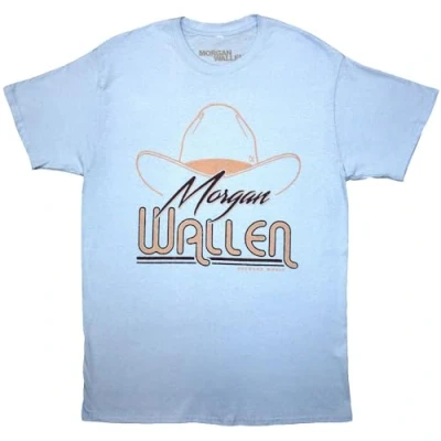 Image of Morgan Wallen Cowboy Hat T Shirt L Blue