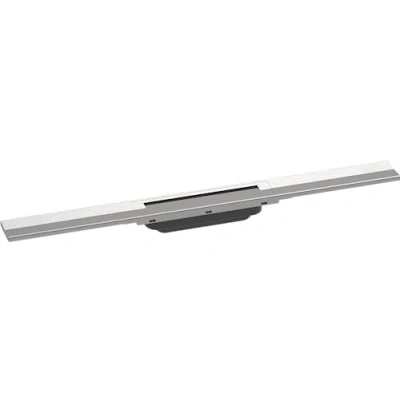 Image of hansgrohe 56043800 RainDrain Flex Complete Set Shower Drain 700 Can be Shortened Brushed Stainless Steel Channel, 70 cm