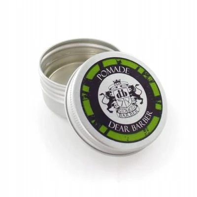 Image of Dear Barber Mens Hair Styling Pomade, Travel Size Tin, Strong Hold High Shine Finish, Easily Washable, Controls Curly Frizzy Hair, 20ml