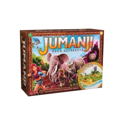 Image of Jumanji Stampede cooperative board game, 3D adventure game based on the action comedy film, family night for kids and adults ages 8 &amp; up
