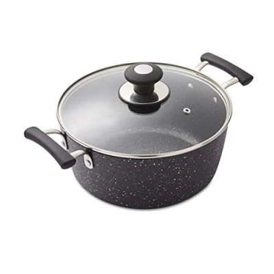 Image of Tower Precision 24cm Non Stick Stock Pot Black