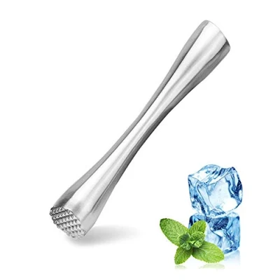 Image of 8&quot; Muddler for Cocktails, Professional Stainless Steel Old Fashioned Bitters, Creating Mojitos, Margaritas, Mint &amp; Fruit Based Drinks Ideal Home Bar, Bartender, Kitchen Masher Tool