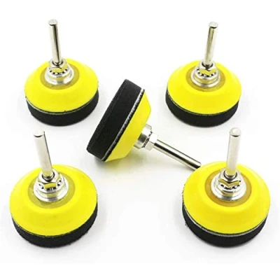 Image of Sweetone 5 Pack 2 Inch/50mm Hook and Loop Sanding Pad Disc Replacement with 1/4&#039;&#039; Shank Drill Attachment Soft Foam Layer Buffering for Discs