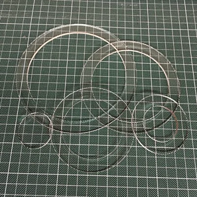 Image of M&amp;G Patchwork Templates Round Circle, Laser Cut Acrylic Guide, Quilting Sewing Template, clear