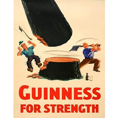 Image of Vintage Advertising Wall Tin Plaque 20x15cm Pub Shed Bar Man Cave Home Bedroom Office Kitchen Gift Metal Sign Guinness Draught Stout Ale Pint Irish Ireland