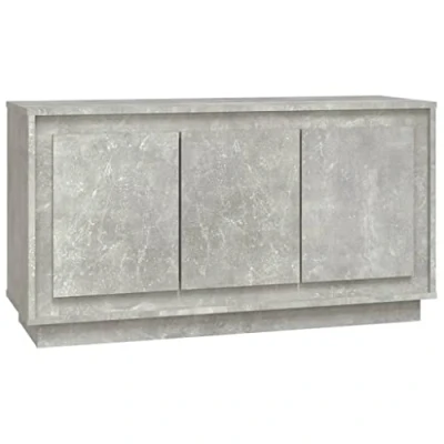 Image of vidaXL Sideboard in Concrete Grey, Spacious Engineered Wood Cabinet with 6 Compartments, Modern Style Storage for Living Room