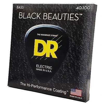 Image of DR Strings BLACK BEAUTIES™ Coloured Bass Strings: Light 40 100