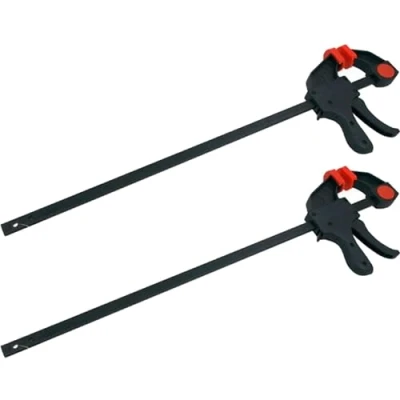 Image of 2pc 36&quot; Bar Clamps for Woodwork Workbench Quick Grip Wood Release Clamp Set Large Long 900mm One Handed Woodworking